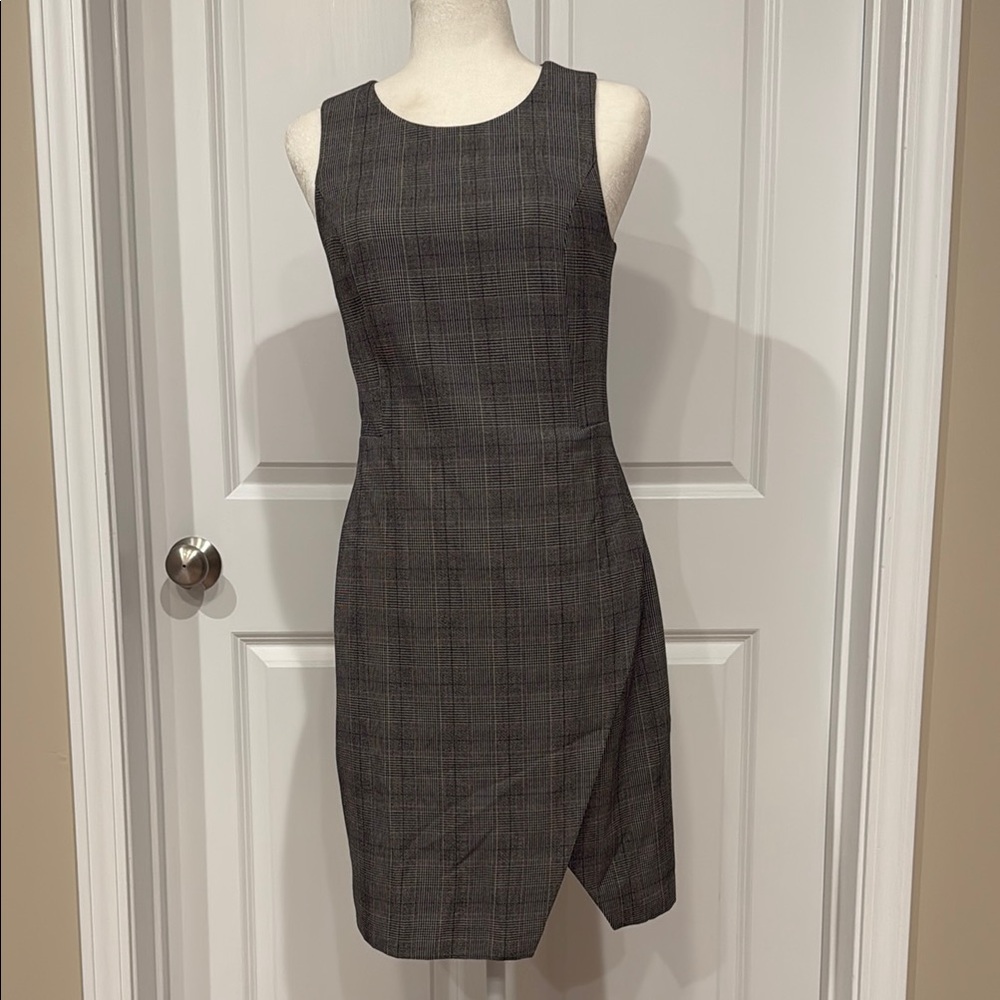 Banana Republic Factory Charcoal Checkered Mini Dress
